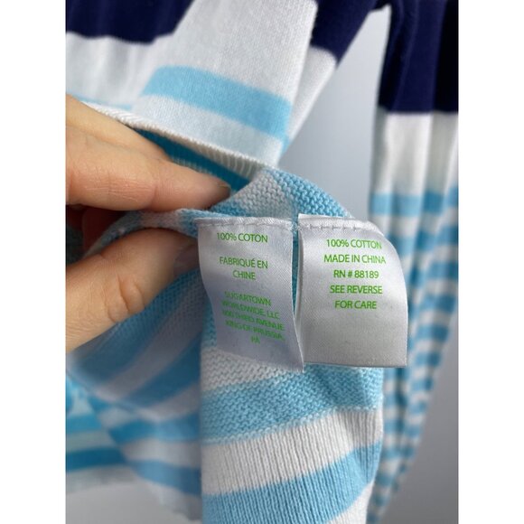 Lilly Pulitzer Women's Medium Cotton Breton Stripe Knit Beachy Nautical Sweater - Picture 11 of 13